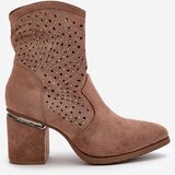 S. BARSKI Embellished Women's Heeled Boots Made Of Eco Suede Brown S.Barski | ePonuda.com