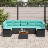  Vrtna sedežna garnitura 8 pcs Črna in turkizna 55 x 55 x 37 cm, (5000020573) | Shoptok.si