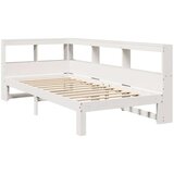  Knjižna postelja brez ležišča bela 90x200 cm trdna borovina | Shoptok.si