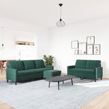  3-dijelni set sofa s jastucima tamnozeleni baršunasti | shoptok.hr