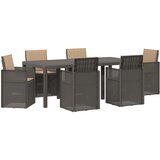  Vrtni set za objed s jastukom 7 pcs Svijetlosiva i taupe PP | Eponuda.com
