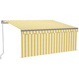 Tenda na ručno uvlačenje s roletom LED 3 x 2,5 m žuto-bijela | shoptok.hr