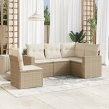 vidaXL 5-dijelni vrtni set sofa s jastucima bež od poliratana | shoptok.hr