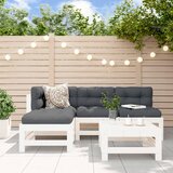 Maison Chic Seti vrtnega pohištva - Vrtna garnitura - Vrtni pohištvo set 5-delna bela trdna borovina, (21815093) | Shoptok.si