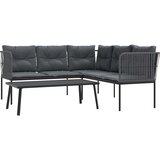  Set vrtnih sofa s jastucima crni od čelika i tekstilena | Eponuda.ba