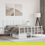vidaXL Metalni okvir kreveta uzglavlje i podnožje bijeli 140x200 cm | shoptok.hr