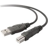 Belkin 1x moški konektor USB 2.0 tipa A - 1x moški konektor USB 2.0 tipa B] 3 m črna pozlačeni konektorji, UL-certificirano USB kabel USB 2.0, (20415953) | Shoptok.si