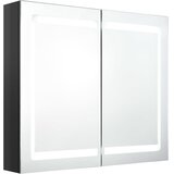  LED kupaonski ormarić s ogledalom sjajni crni 80 x 12 x 68 cm | Eponuda.com