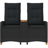  Rekreativna klupa s stolom Crna 126 x 65 x 112 cm poliratan - Crna | shoptok.hr