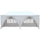  Zložljiv vrtni šotor s stranicami bel 3x6 m, (20703315) | Shoptok.si