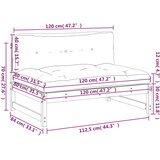  Srednja sofa crni 120x80 cm od masivne borovine | shoptok.hr