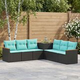  Set sofe 7 kom. Crna i Plava 123 x 62 x 69 cm | shoptok.hr