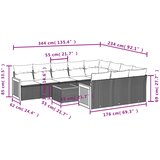  11-dijelni vrtni set s jastucima crni poliratan | shoptok.hr