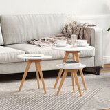 vidaXL Klubske Mize Bela, svetel les MDF, trd les Srednja Minimalistična | Shoptok.si