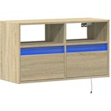 vidaXL Zidni TV ormarić s LED svjetlima boja hrasta 80 x 31 x 45 cm | shoptok.hr