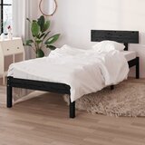 Furnova Posteljni okvir črn iz trdnega lesa 75x190 cm, (21934301) Cene