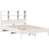  Krevet s regalom z knjige bez madraca bijeli 120x190cm borovina | shoptok.hr