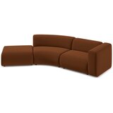 Makamii Oranžen/rjav žameten ležalnik (levi kot) Ekahi – | Shoptok.si