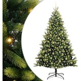 vidaXL Umjetno savitljivo božićno drvce s 300 LED dioda Zelena 210 cm | shoptok.hr