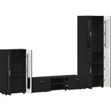  Set TV komoda FLORIN 3 kom. Crna Konstruirano drvo | shoptok.hr