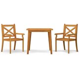  3-dijelni vrtni blagovaonski set od masivnog bagremovog drva Smeđa Dužina stola 85 cm | shoptok.hr