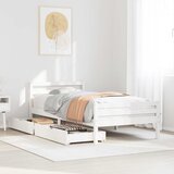 Furnova Posteljni okvir brez vzmetnice bel 100x200 cm trdna borovina, (22055302) Cene