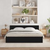  Postelja Črna Orehovina 180 x 200 cm Konstruiran les, (5000022806) | Shoptok.si