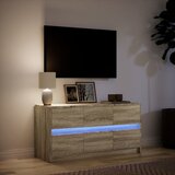  ormarić s LED svjetlima boja hrasta 100x34x50 cm drveni | shoptok.hr