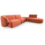 Milo Casa Rožnata žametna kotna sedežna garnitura (desni kot/v obliki črke L) Paolo – | Shoptok.si
