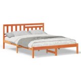  Konstrukcija postelje z vzglavjem Voskast rjav 150 x 200 cm, (5000126651) | Shoptok.si