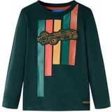 vidaXL Otroška majica z dolgimi rokavi temno zelena 128 | Shoptok.si