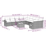  11-dijelni set vrtnih sofa od poliratana s jastucima crni | shoptok.hr