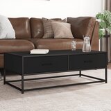 vidaXL Stolić za kavu crni 100 x 50 x 35 cm konstruirano drvo i metal | shoptok.hr