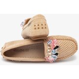 Resti Openwork light brown women's moccasins with decorative crystals Cizzas | ePonuda.com