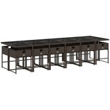  13-dijelni vrtni blagovaonski set s jastucima poliratan smeđi | shoptok.hr