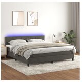  Krevet box spring s madracem LED tamnosivi 160x200 cm baršun | shoptok.hr