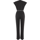 Trendyol Black Belted Double Breasted Collar Jumpsuit | shoptok.hr