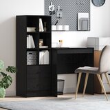 vidaXL miza z shranjevanjem Črn hrast Inženirski les | Shoptok.si