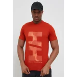 Helly Hansen Pamučna majica boja: narančasta, s tiskom, 53976-001