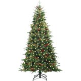 vidaXL Umetno Zložljivo Božično Drevo Zelena 210 cm PE in PVC | Shoptok.si