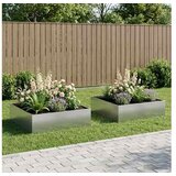 vidaXL Vrtna saksija 2 kom. Srebrna 80 x 80 x 30 cm Pocinčani čelik - Pocinčani čelik 80 x 80 x 30 cm 2 | shoptok.hr