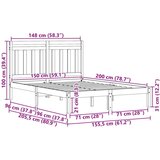  Konstrukcija postelje 2 pcs Voskast rjav 150 x 200 cm, (5000102518) | Shoptok.si