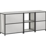 vidaXL Set za kuhinjsku pohranu 3 pcs Srebro 210 x 50 x 92 cm | shoptok.hr