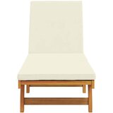  Ležaljka Smeđa i krem 199 x 63 x 85 cm Čvrsto drvo akacije | Eponuda.ba