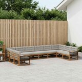  Set vanjskih sofa 10 kom. Prirodna i svjetlosiva | shoptok.hr