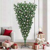 vidaXL Odljeveni Umjetni Božićni Drvo s Lopticama Zelena 210 cm PVC | shoptok.hr