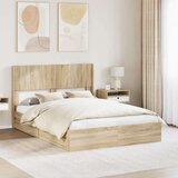  Okvir za krevet s pohranom i uzglavljem Hrast sonoma - Hrast sonoma 140 x 200 cm | shoptok.hr