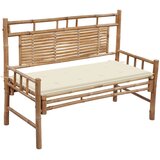 The Living Store Vrtna klop z blazino 120 cm bambus - Vrtna Klop, (21463162) Cene