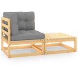 Maison Chic Seti vrtnega pohištva - Vrtna garnitura - Vrtni pohištvo set 2-delna z blazinami trdna borovina, (21810368) | Shoptok.si