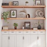 The Living Store Stenska polica svetlo rjava 180x50x(2-6) cm trdna hrastovina - Stenska Polica, (21554844) | Shoptok.si